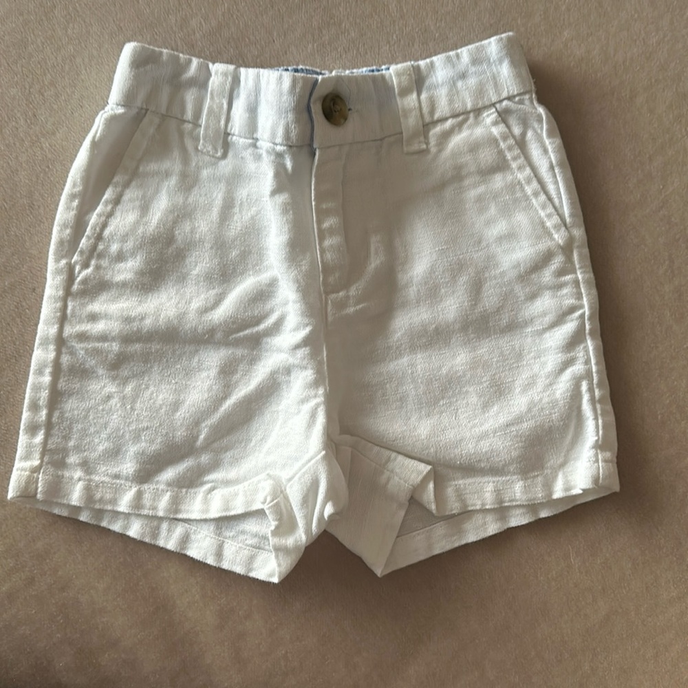 Janie and Jack 12-18m white linen short